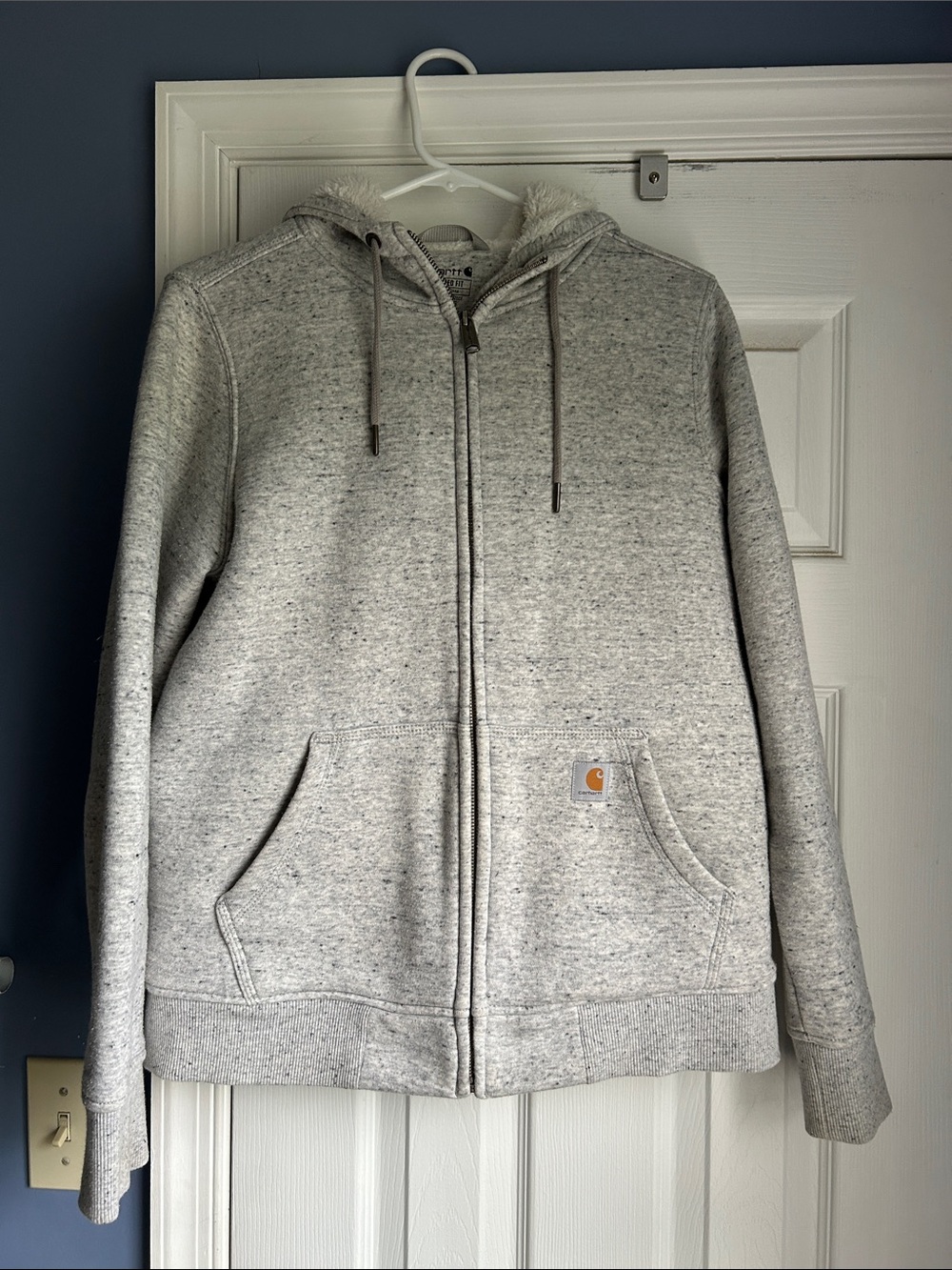 Carhartt Heather Gray Sherpa-Lined Full-Zip Hoodie